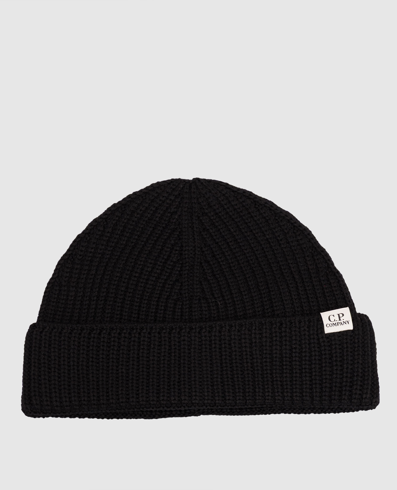 

Black wool hat with logo patch C.P. Company