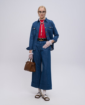 Valentino Blue denim shirt with linen 6B3DB02X94C