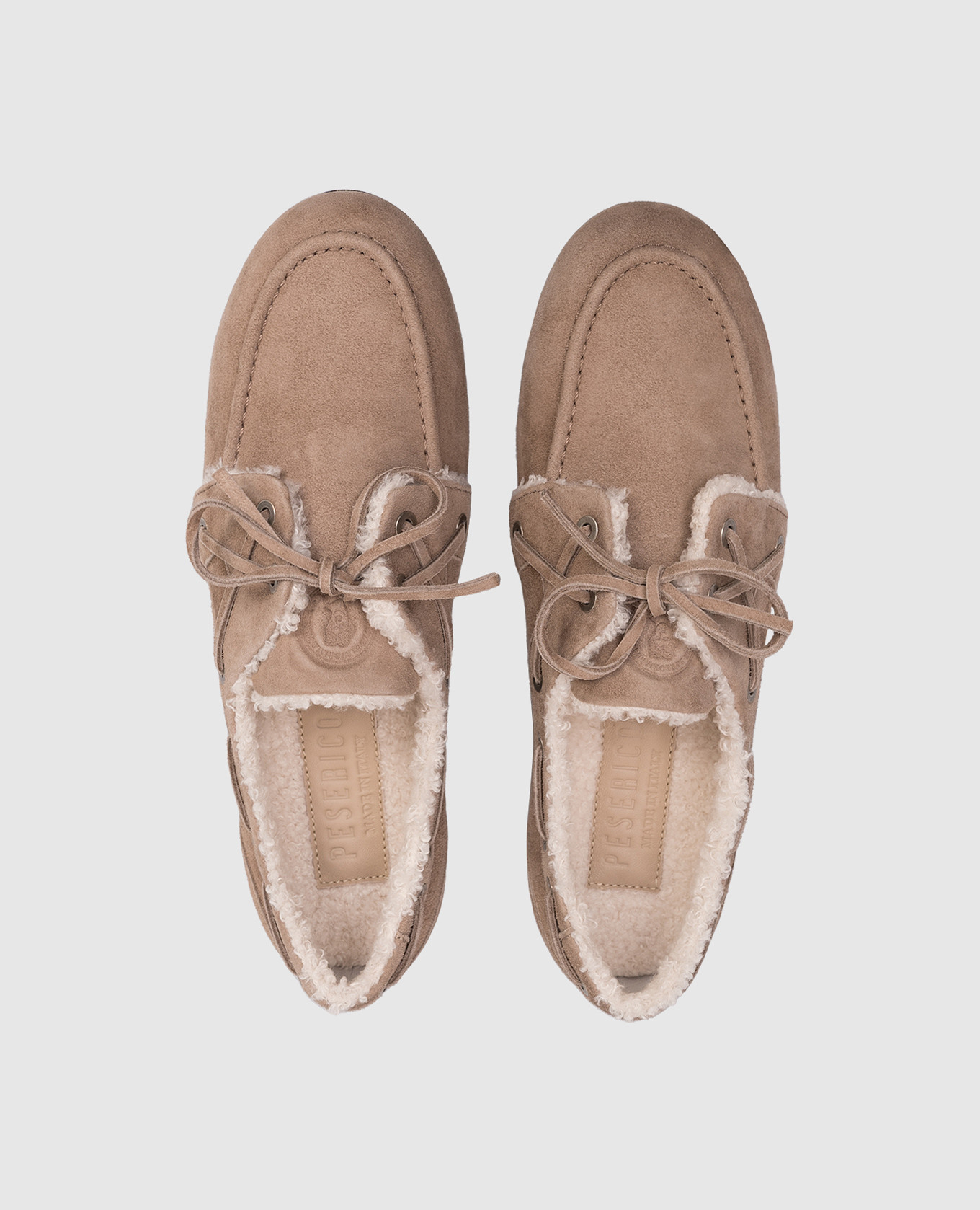 

Beige suede topsiders Peserico