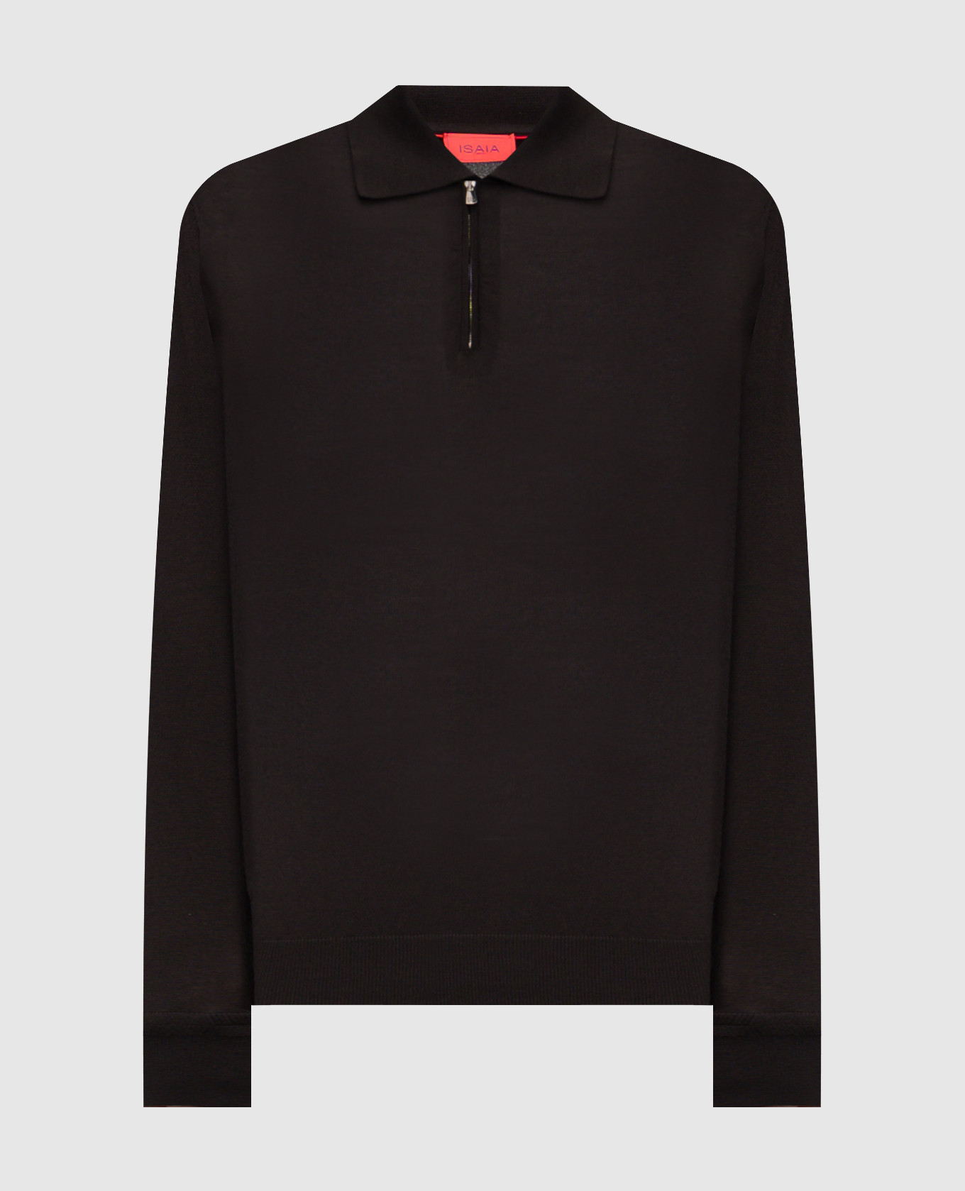 

Brown wool polo shirt with embroidery ISAIA