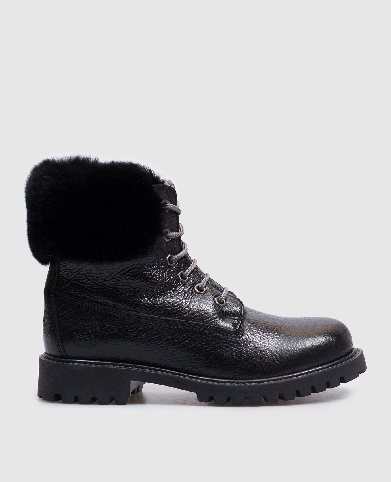 

Children's black leather boots with fur Zecchino D'oro