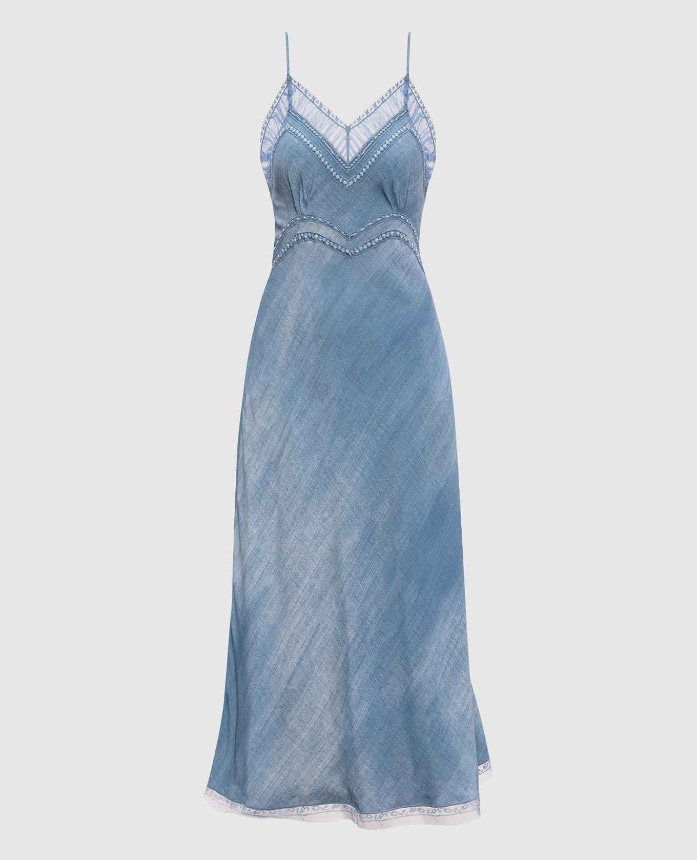 

Blue midi dress with a degraded effect Ermanno Scervino, Light blue