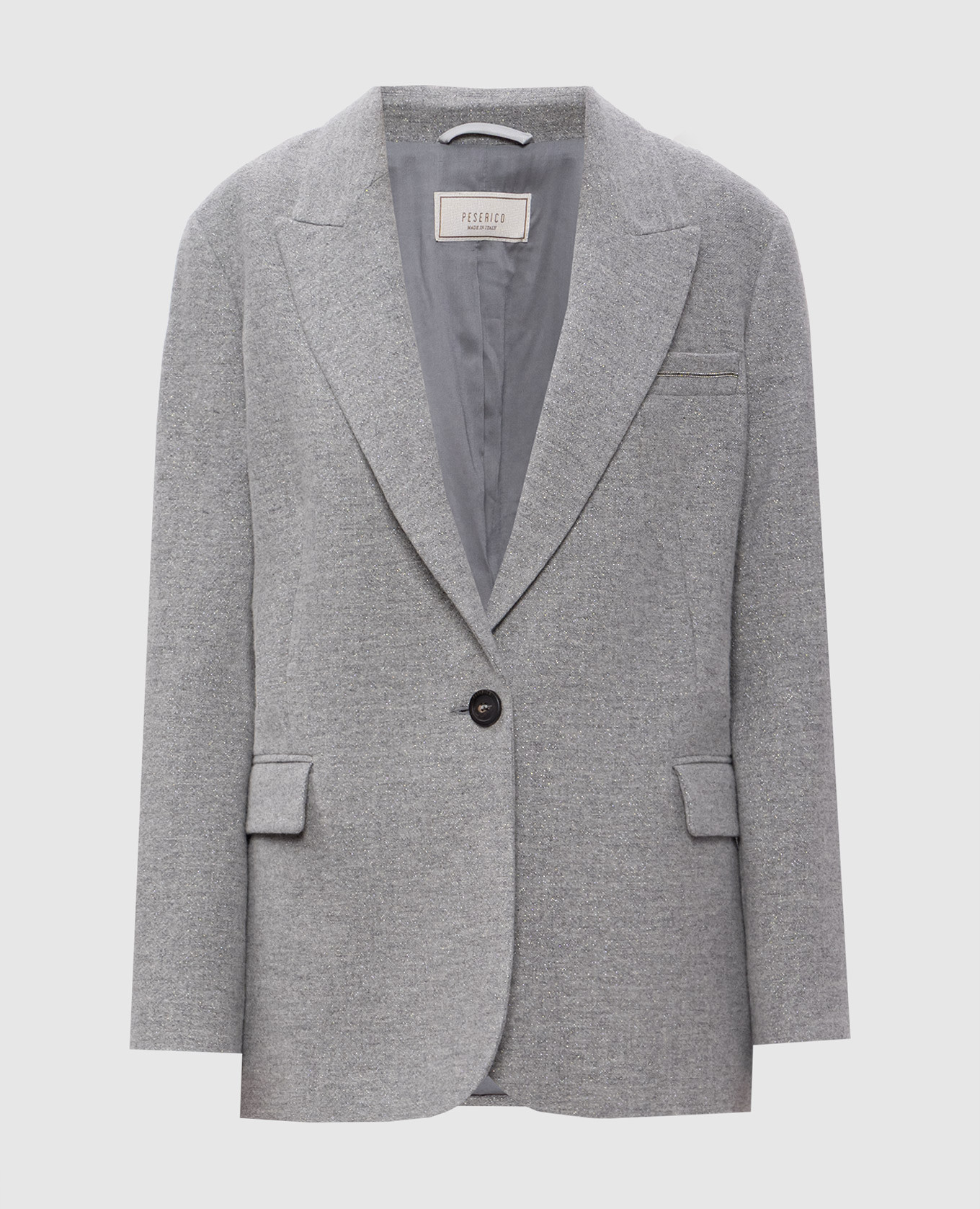 

Gray wool and cashmere jacket with lurex Peserico, Grey