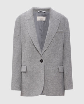 Peserico Gray wool and cashmere jacket with lurex S0120404314