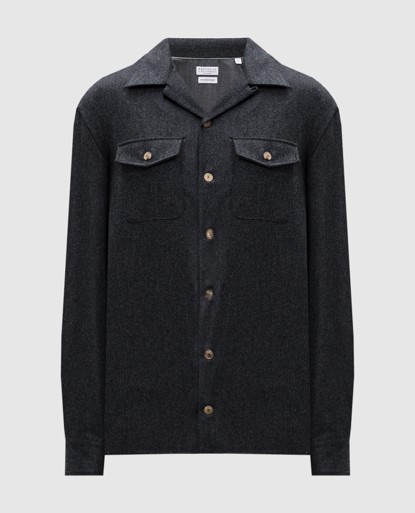 

Gray woolen shirt Brunello Cucinelli, Grey