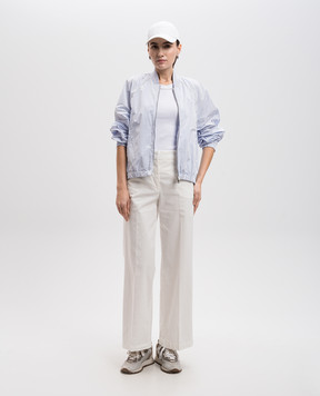 Peserico White ribbed top with monil chain S08700J005669
