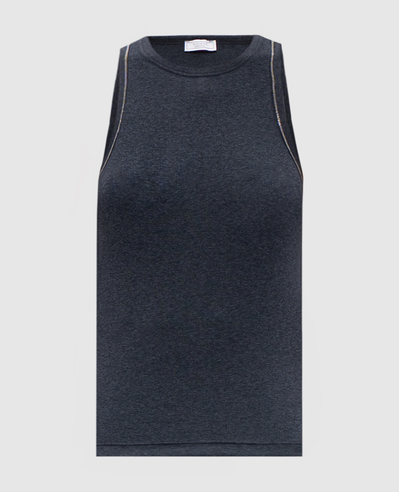 

Gray melange top with monil chain Peserico, Grey