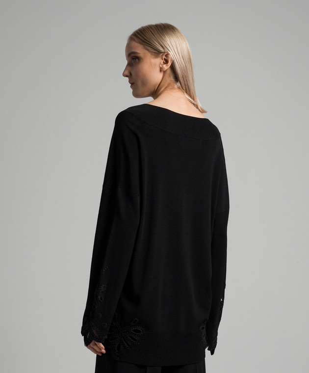 Ermanno Scervino Black pullover with lace D445M331IIKT image 4
