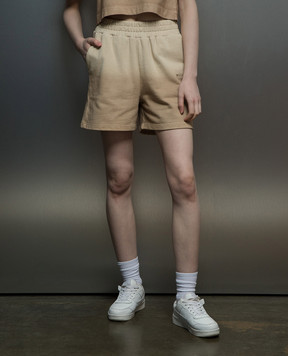 Woolrich Beige shorts with logo embroidery CFWWSH0038FRUT3696