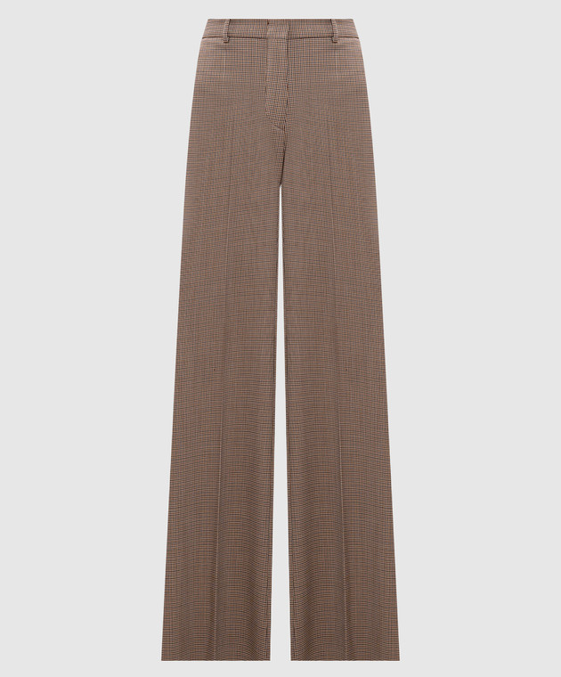 パンツ SPORTMAX BROWN WOOL TESO PANTS Max Mara Sportmax - MTESO brown pants with patterned wool