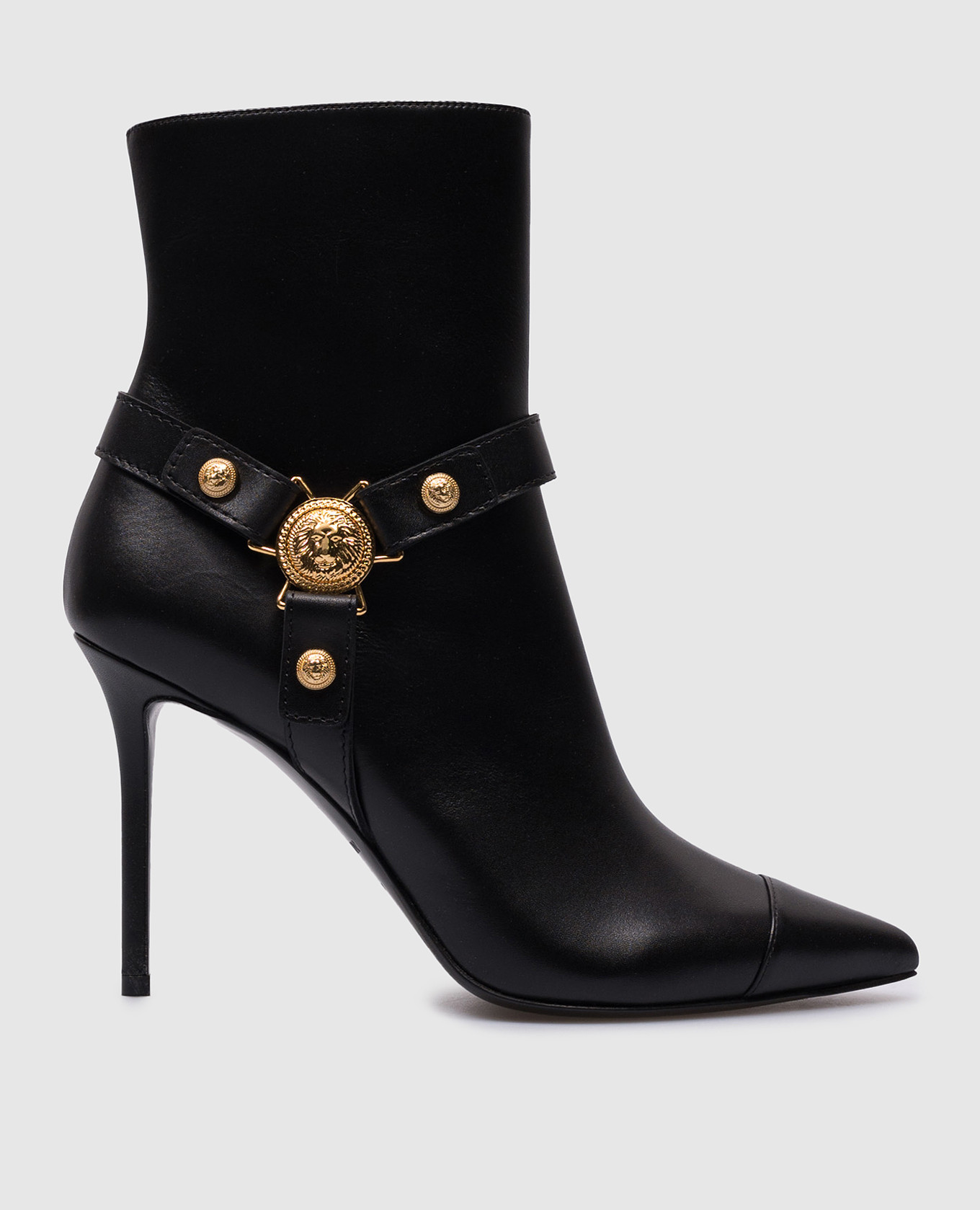 Eva black leather ankle boots balmain