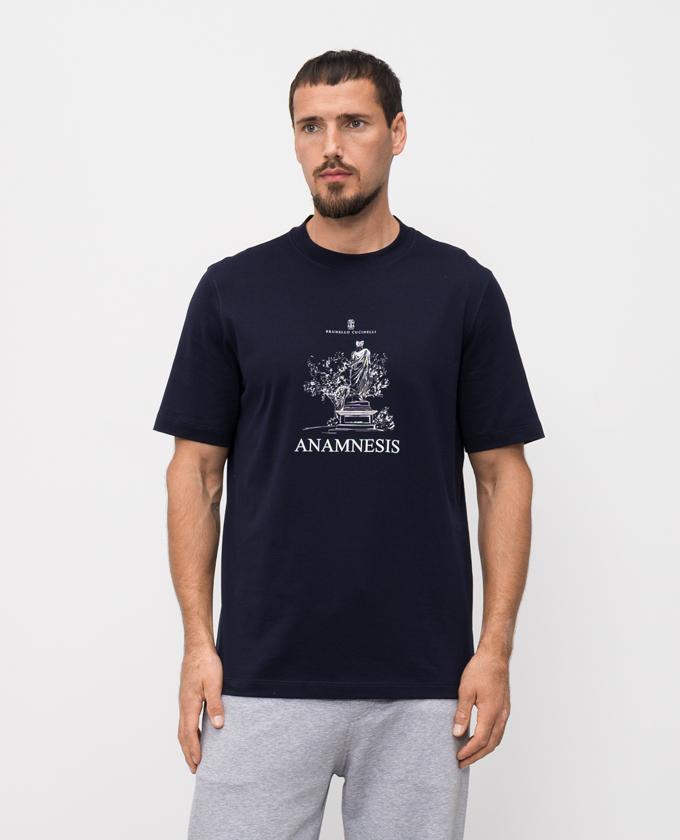 

Blue t-shirt with Anamnesis print Brunello Cucinelli