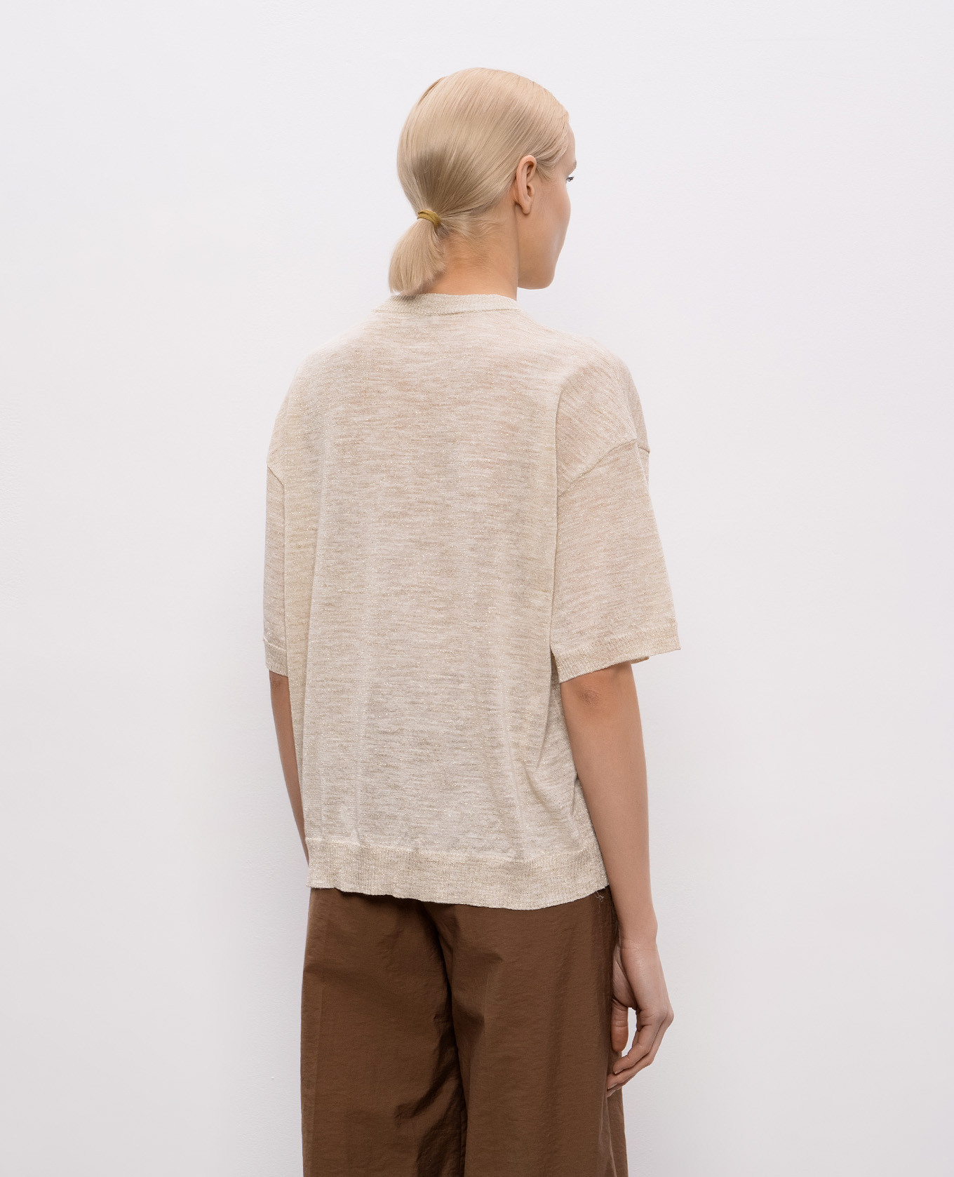 

Beige linen T-shirt with lurex Brunello Cucinelli