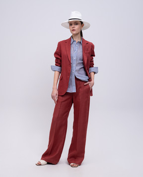 Brunello Cucinelli Red hemp and linen jacket MH5377282