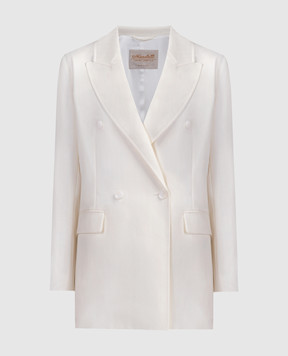 Enrico Mandelli Yellow double-breasted jacket made of wool, silk and linen A8D6205315