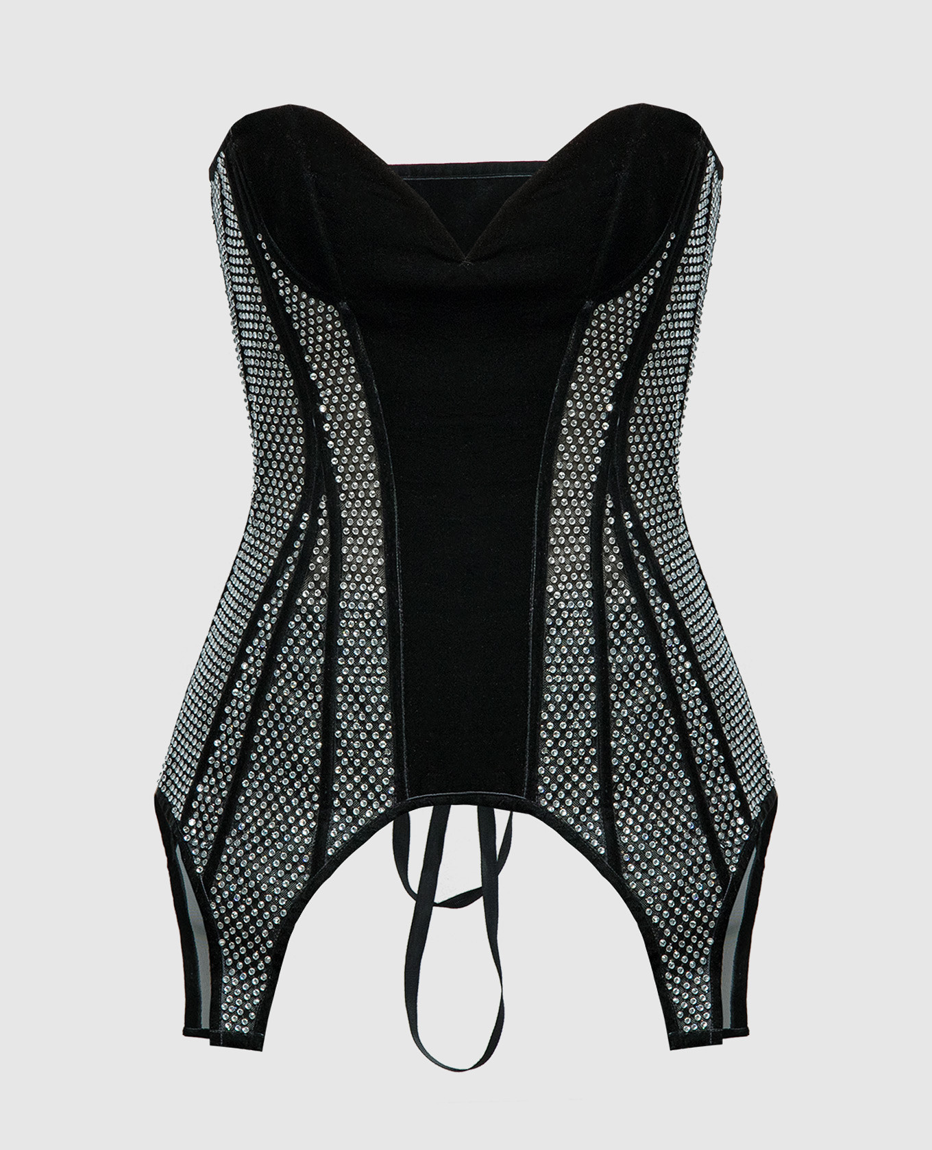 

Black corset bustier with crystals Santa Brands