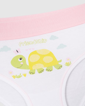 RiminiVeste Jadea baby white panties with turtle print and Friendship lettering 456