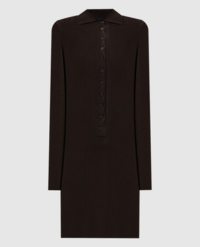 Tom Ford Brown dress with polo collar ACK511YAX758