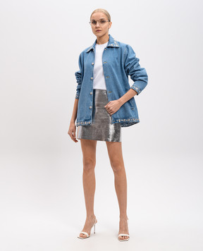 Coperni Blue denim jacket with metal studs COPBL27STF2008