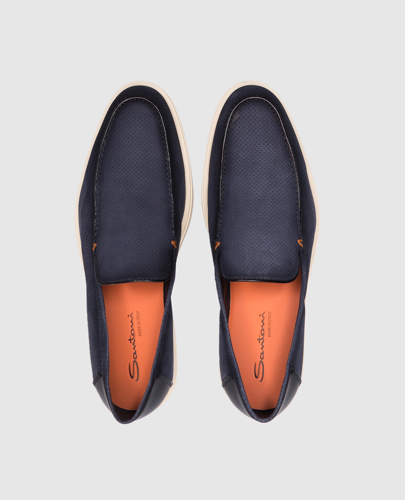 

Blue nubuck loafers Santoni