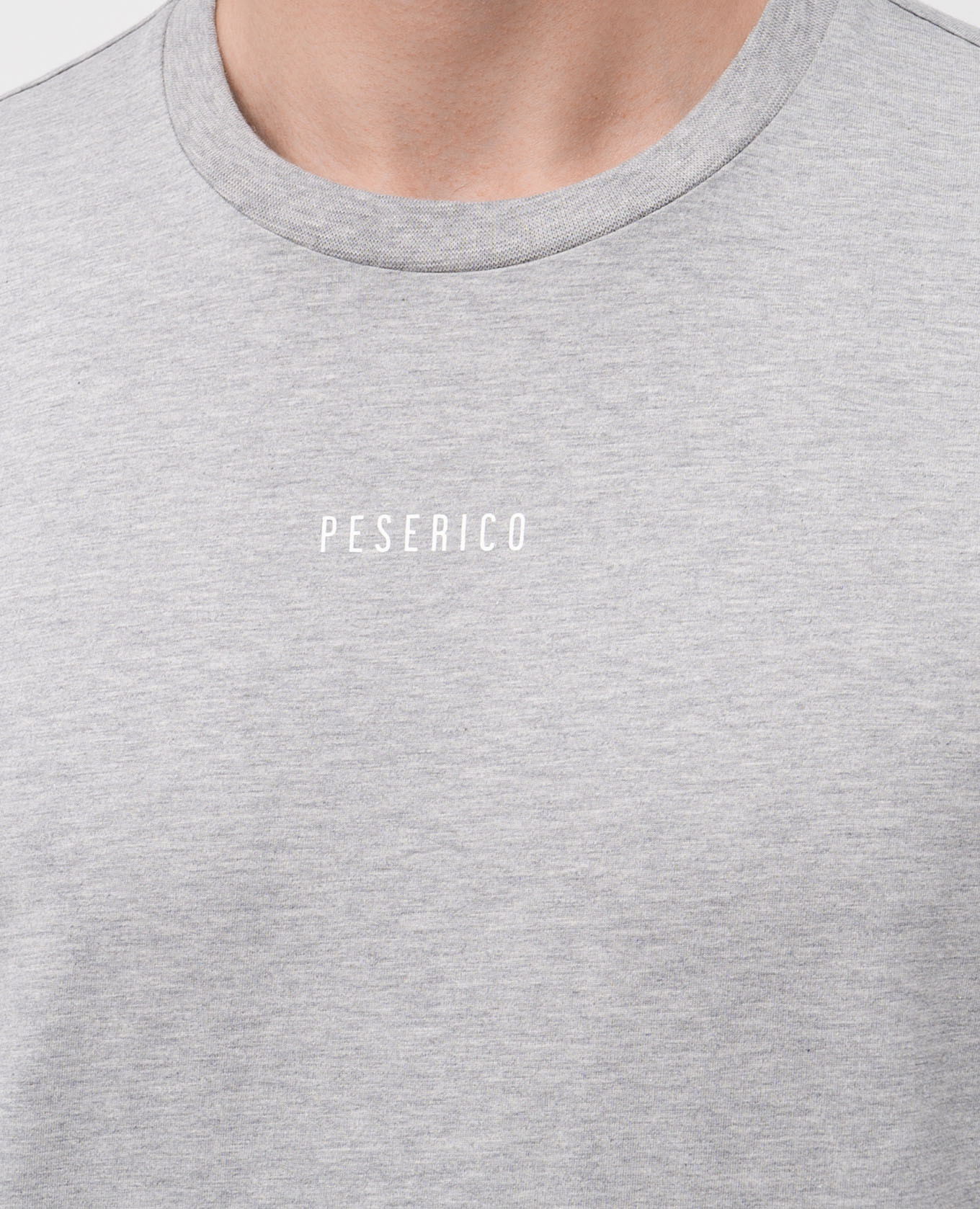 Grey T-shirt with logo print Peserico 4