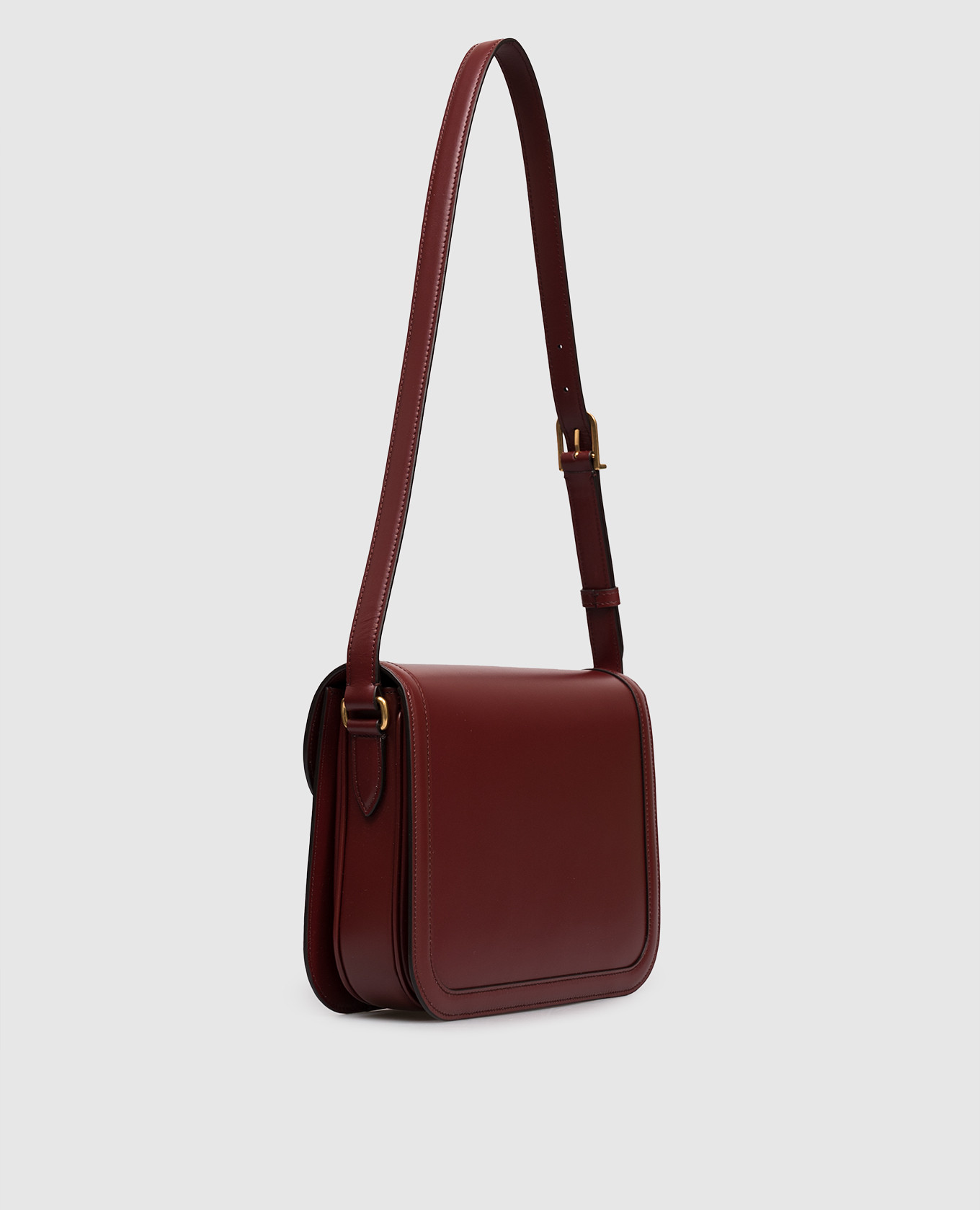 VLogo burgundy leather messenger bag Valentino 3