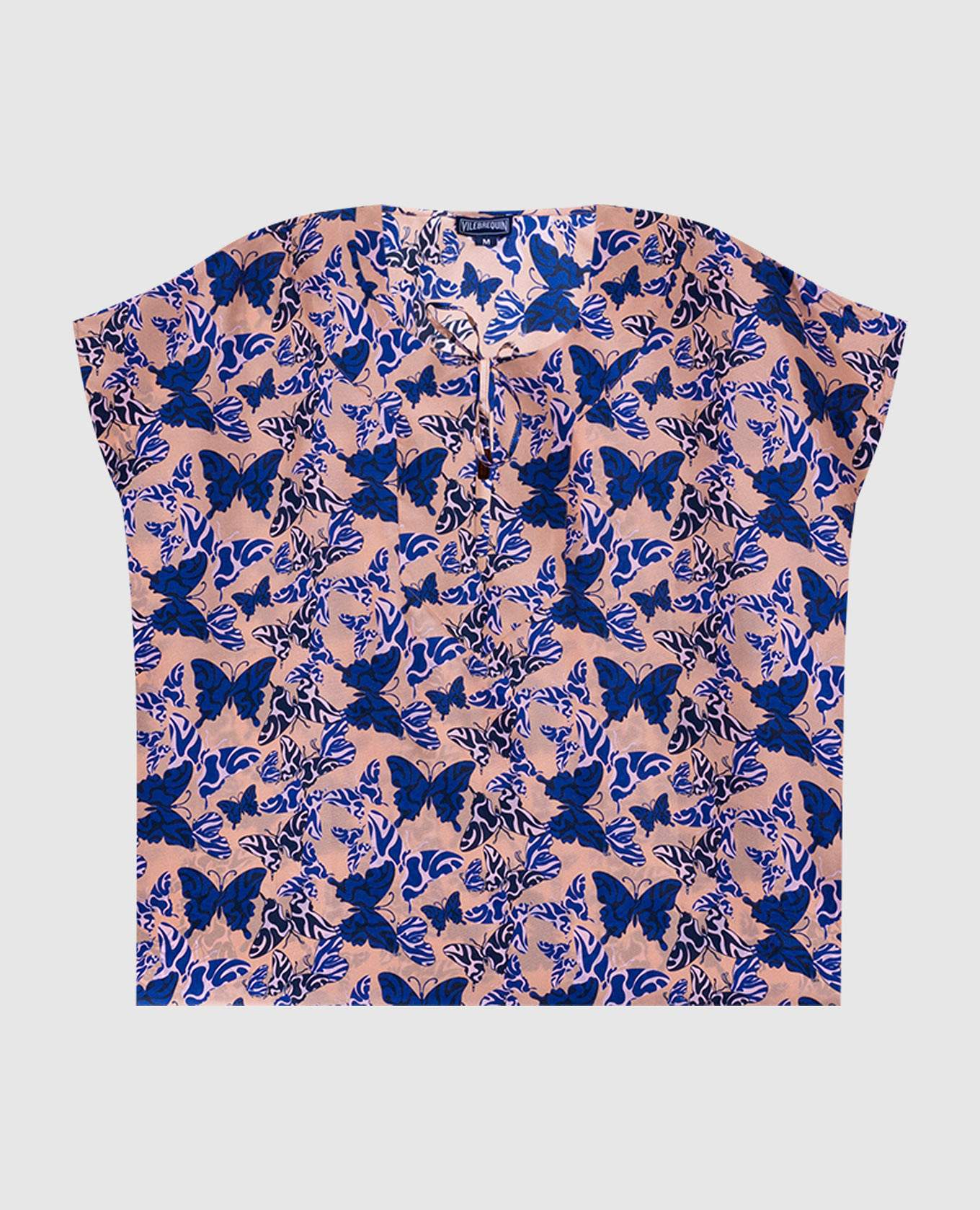 

Beige Disco Butterflly silk top with print Vilebrequin