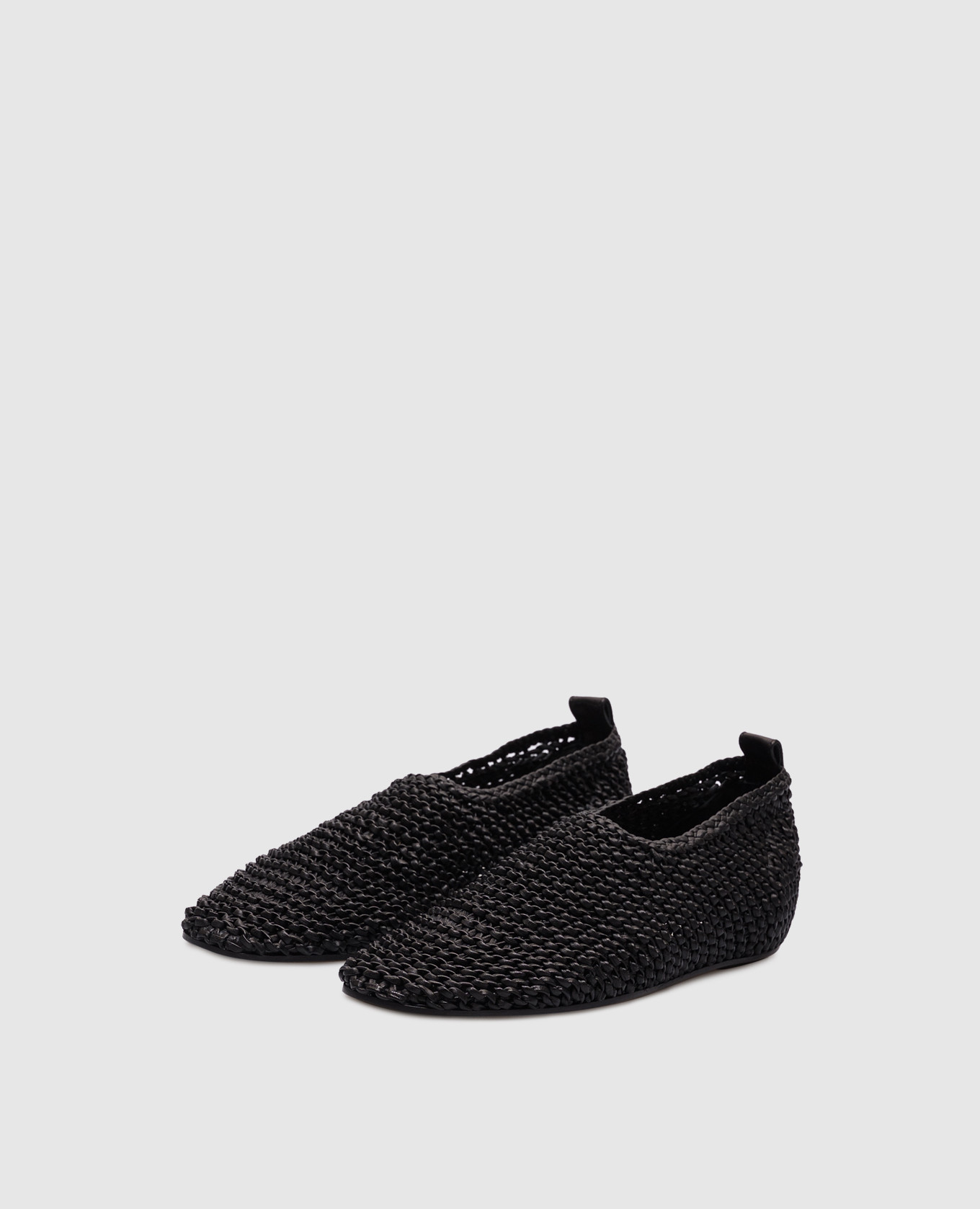 

Black leather braided ballet flats Toteme