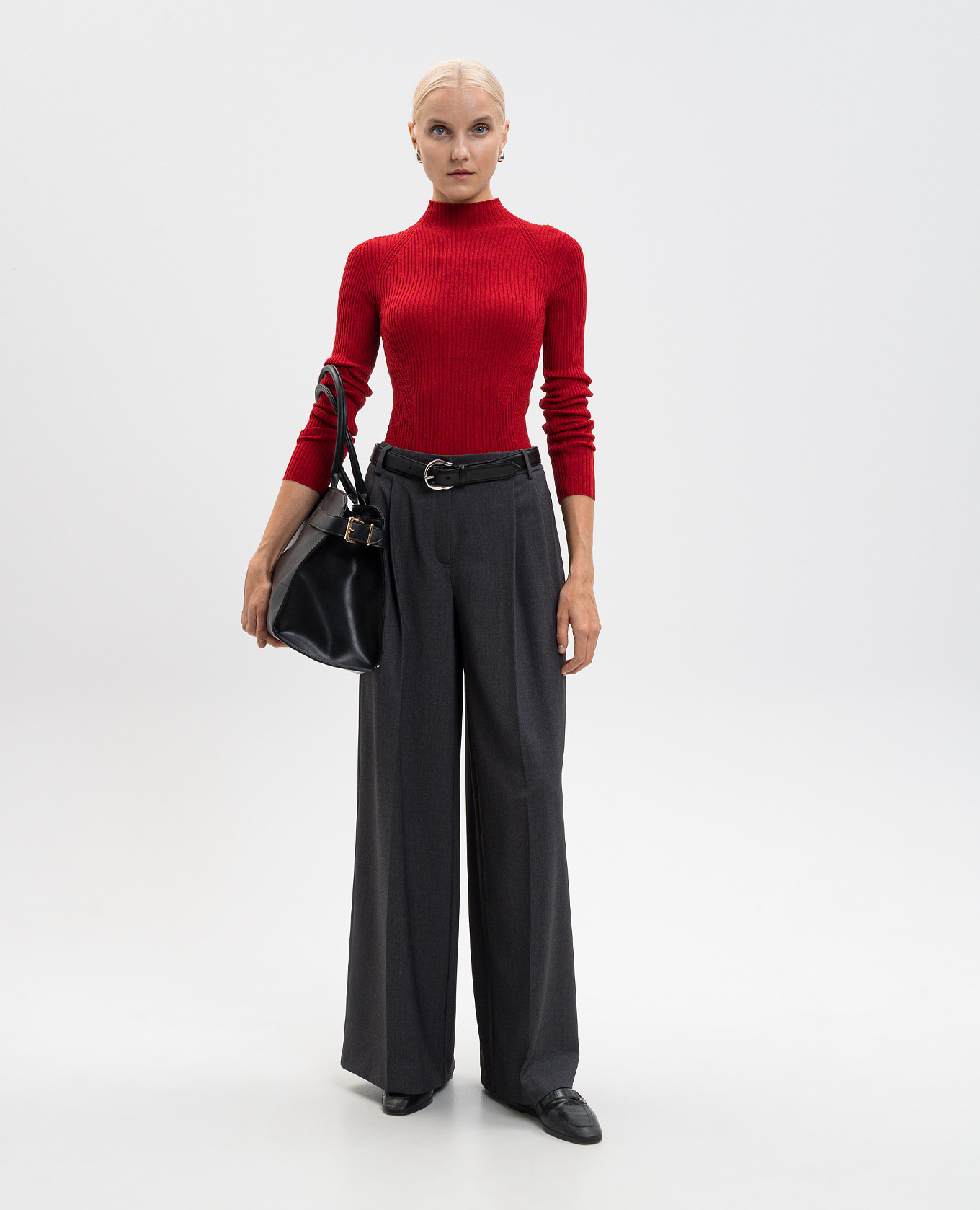 

Red ribbed wool golf Twinset