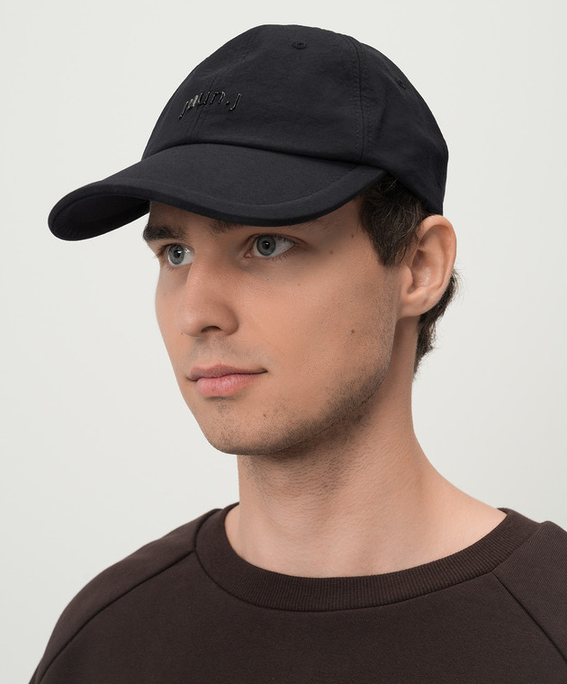 Juun.j - Black cap with textured logo JC488BP015 - shop with