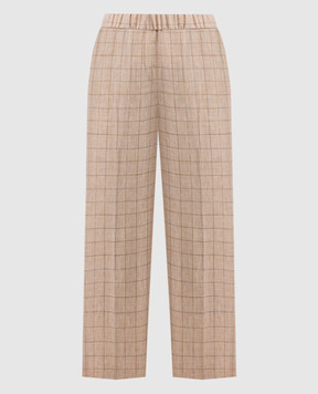 Peserico Beige checked linen pants P0407202631