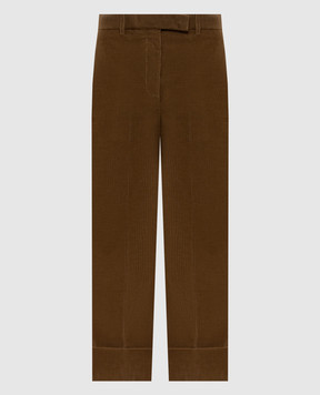 Thom Browne Brown corduroy pants with lapels FTC400UF0957