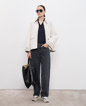 Peserico Beige jacket with monil chain A210177312C