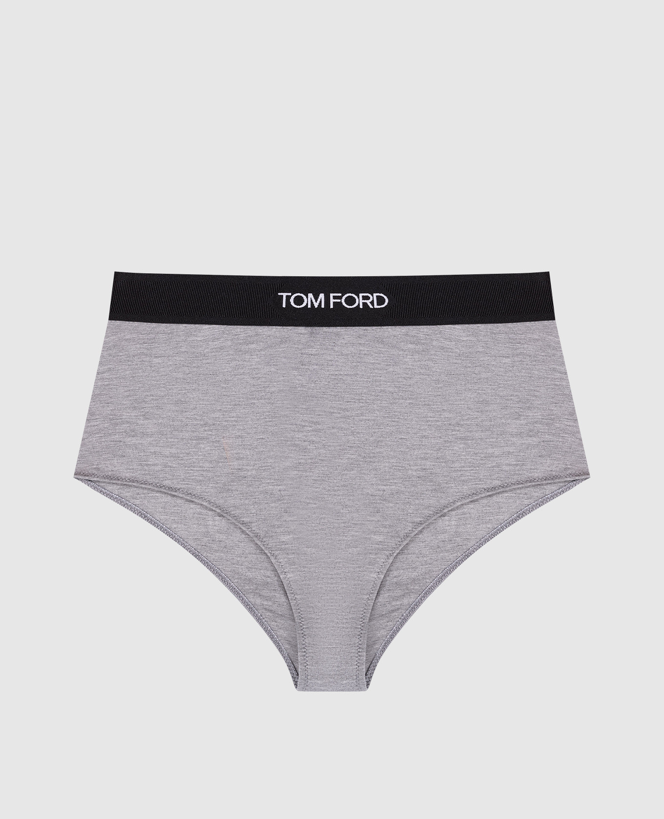 

Gray melange high rise briefs with logo print Tom Ford, Grey