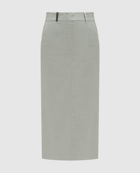 Peserico Gray wool skirt with monil chain A0559506461