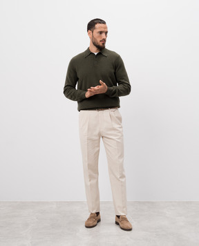 Cashmere&Whiskey Green cashmere polo shirt MU7811312341R3XL
