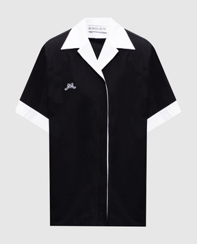 Rowen Rose Black shirt with logo patch TOPRR291