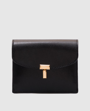 Toteme Black leather T-Lock cardholder 251WAM0042LE0025