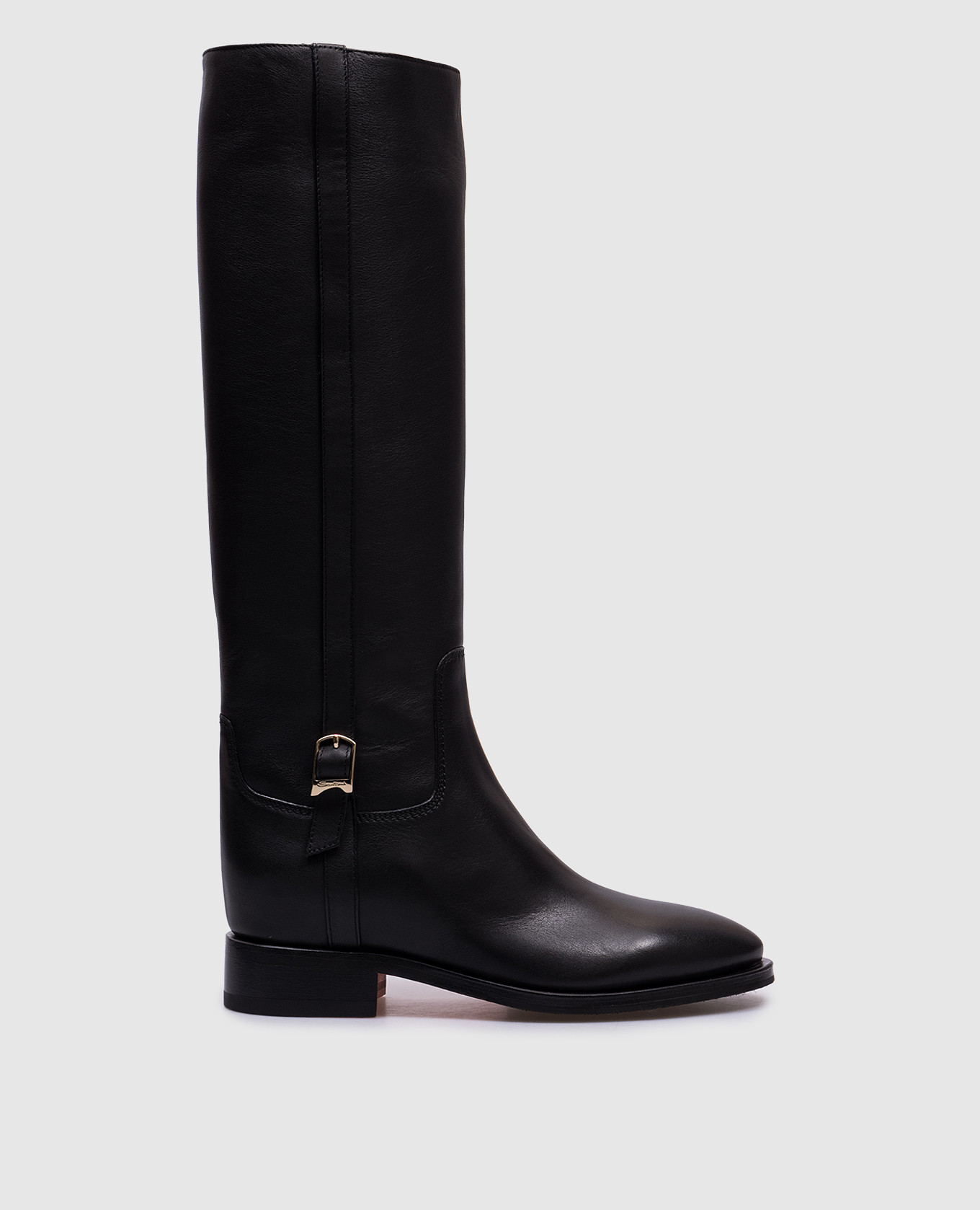 

Black leather boots Santoni