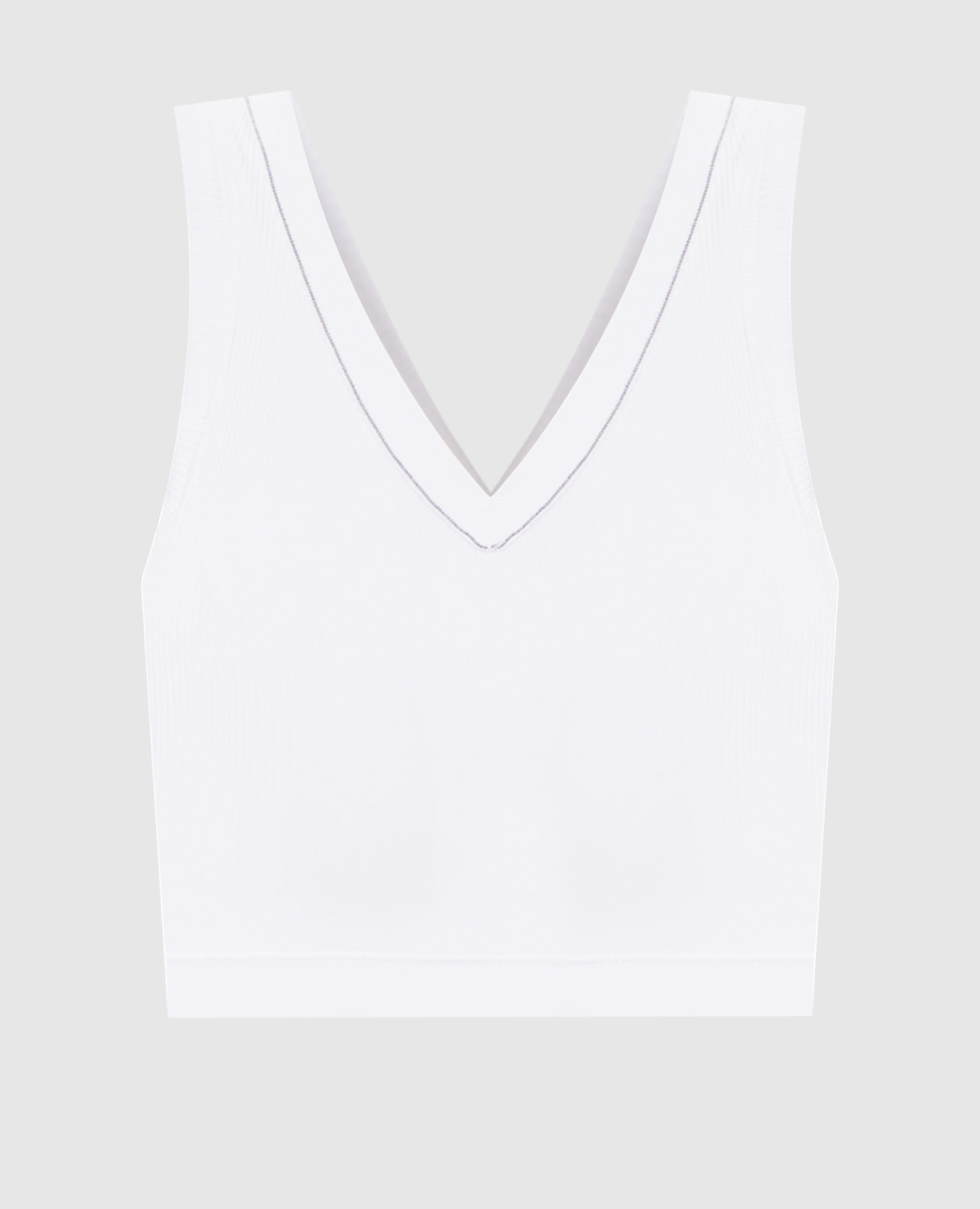 

White ribbed top with monil chain Brunello Cucinelli
