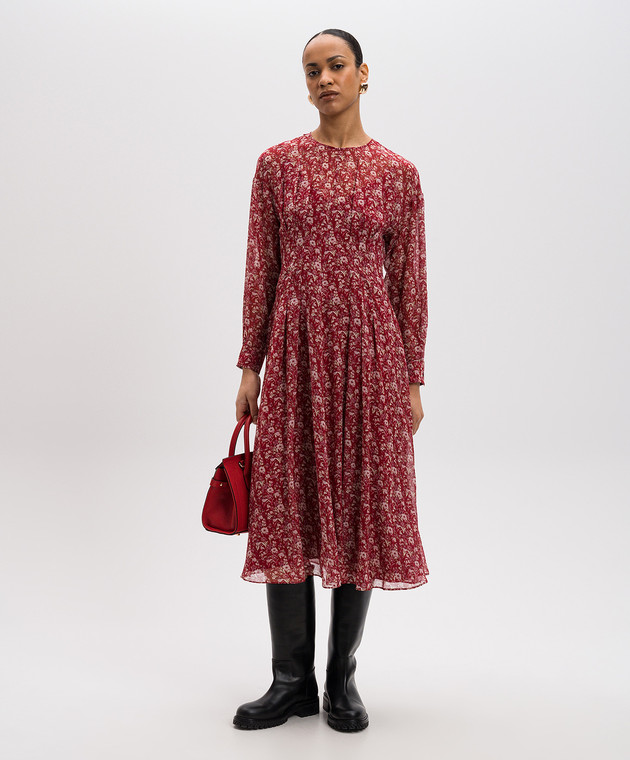 max mara burgundy dress - CARIDDI with floral print CARIDDI Clothes hanger