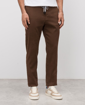 Peserico Brown linen pants R54595T002470