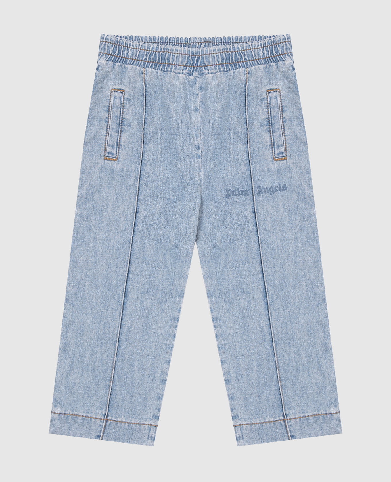 

Children's blue jeans with logo Palm Angels, Light blue