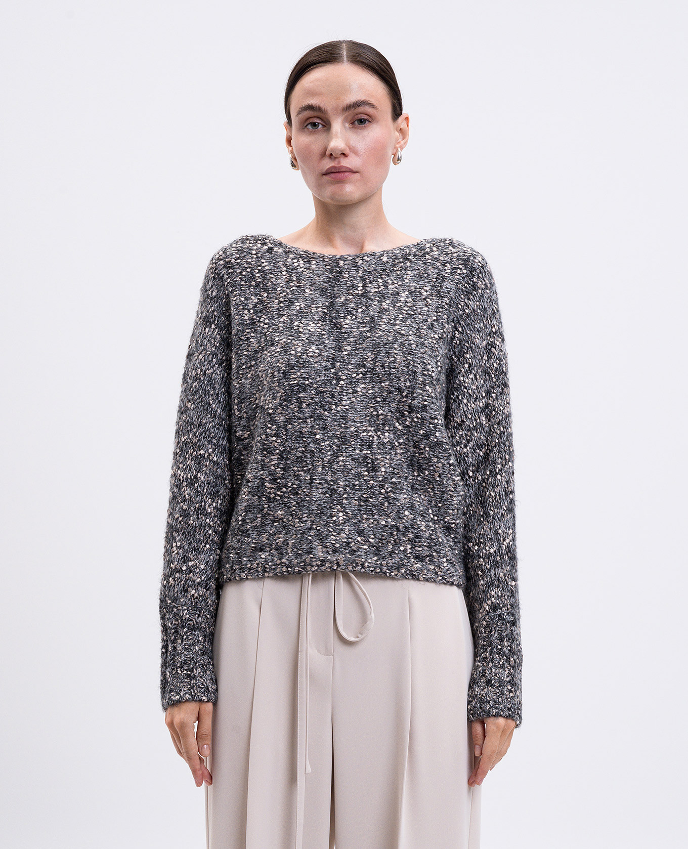 

Gray sweater with logo Twinset, Grey