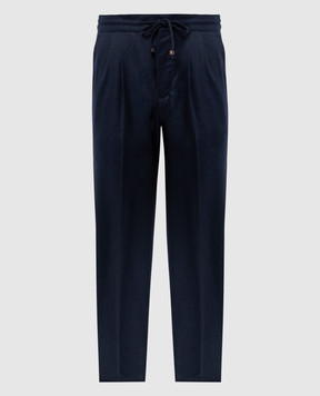 Brunello Cucinelli Blue pants made of wool ME226E1710