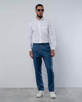 Enrico Mandelli Blue pants made of wool GYM02B4531