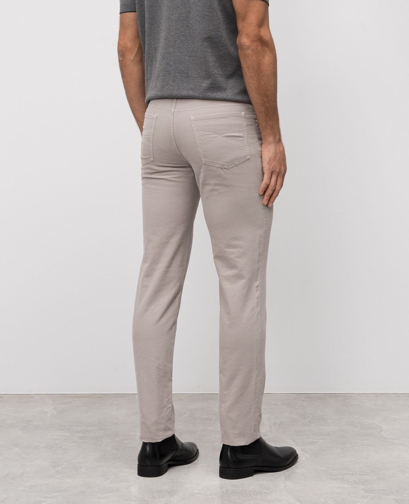 

Grey corduroy pants with logo Brunello Cucinelli