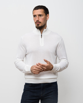 Canali White wool and silk jumper MK02355C1118