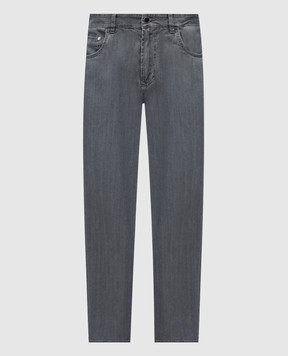 Cashmere&Whiskey MONOPOLI gray jeans with logo patch GRM1820C771