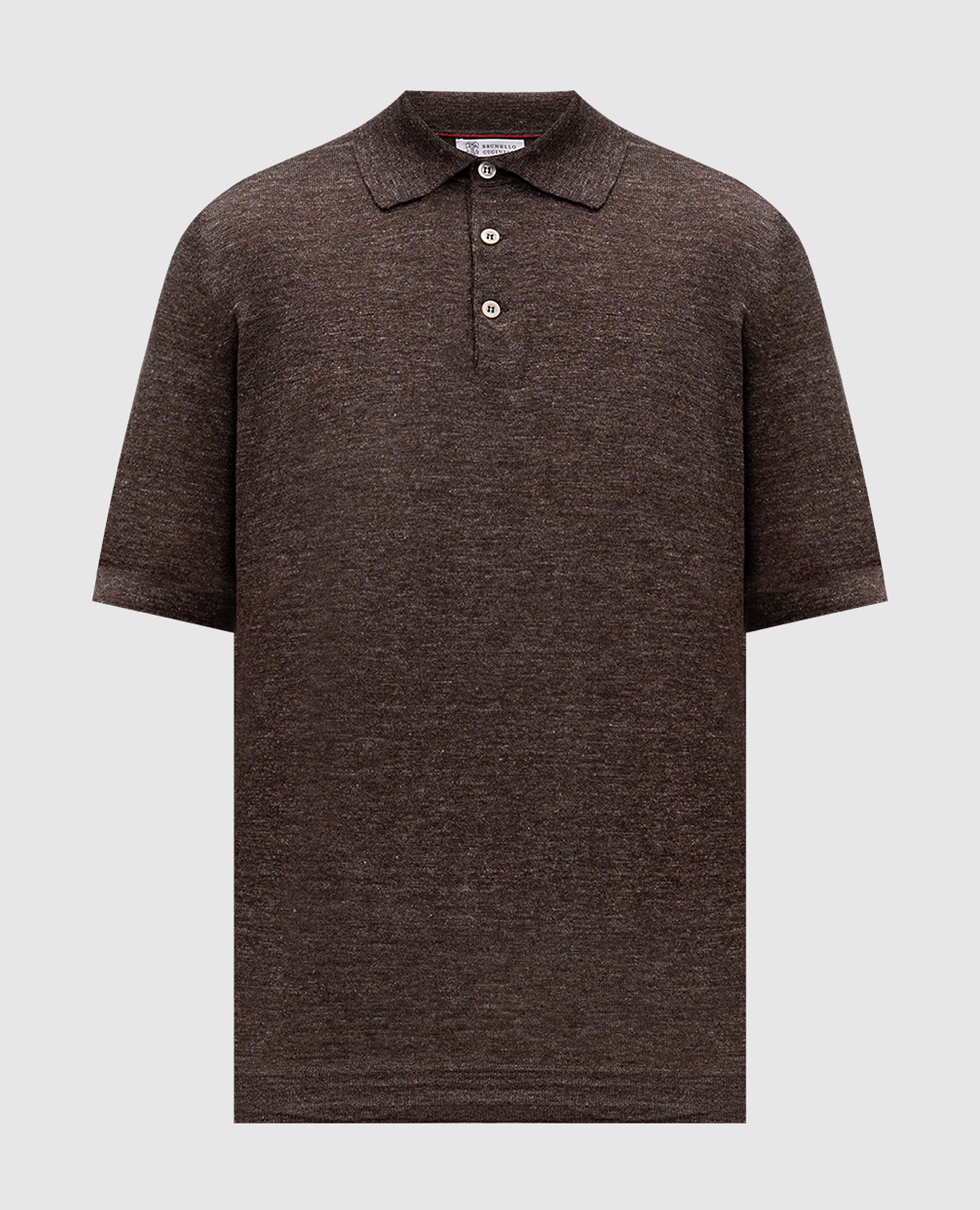 

Brown polo with linen Brunello Cucinelli